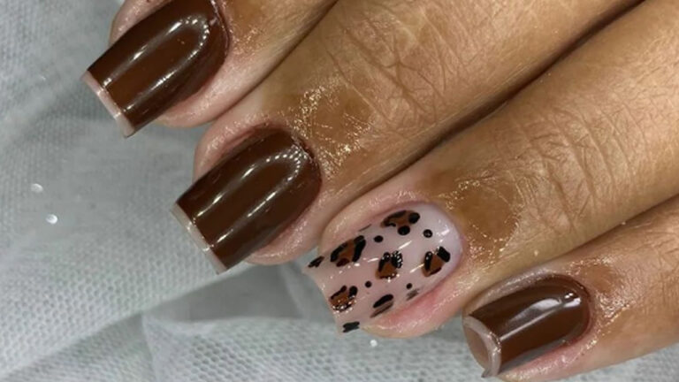 unhas de gel castanhas